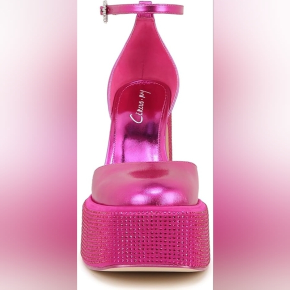 Circus NY Sam Edelman Womens Bailey Jewel Pink Platform Heels Shoes SZ 9.5 - Picture 4 of 16